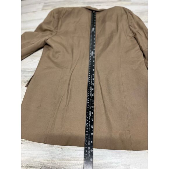 Christian Dior Blazer Women's 12 Tan Coat Jacket Notched Collar - Picture 7 of 11